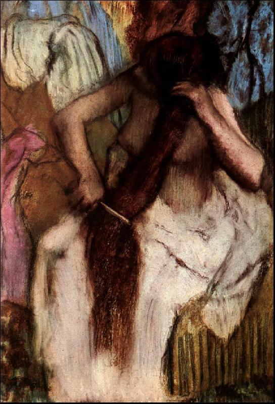 Edgar Degas Seated Woman Combing her Hair oil painting image